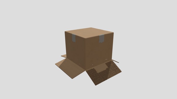 Open and empty cardboard box – Gratis 3D-model STL