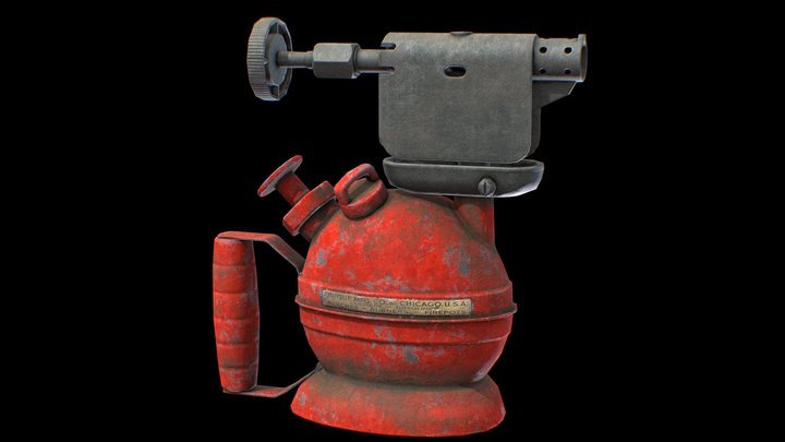 Vintage Industrial Blowtorch - AAA Game Ready 3D Model