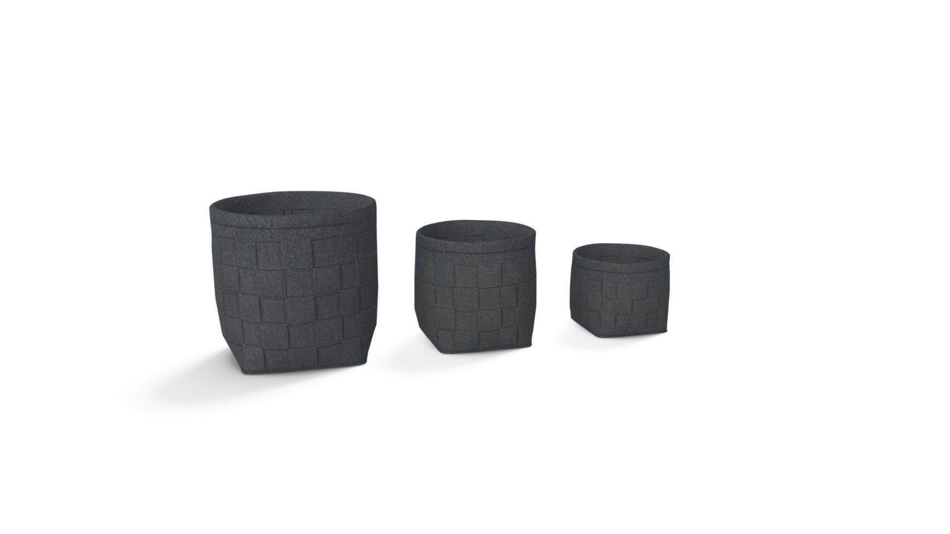 MADE Essentials Bask Set Of 3 Felt Woven Basket