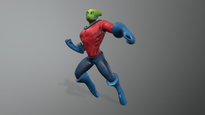 Superhero Alien Character 3D Model