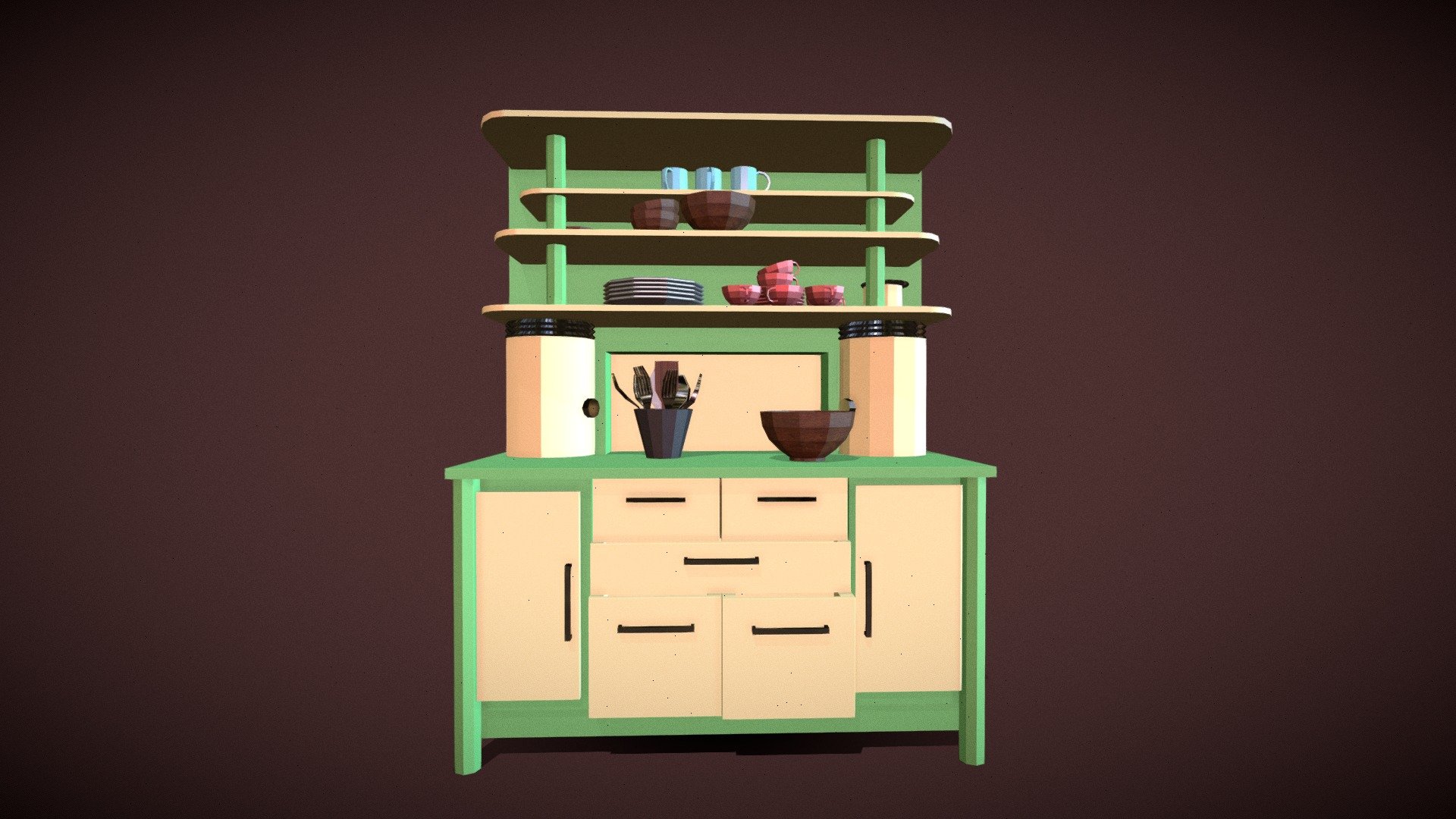 Kitchen furniture 3D model by ismylova1997 [2bfe4a3] Sketchfab
