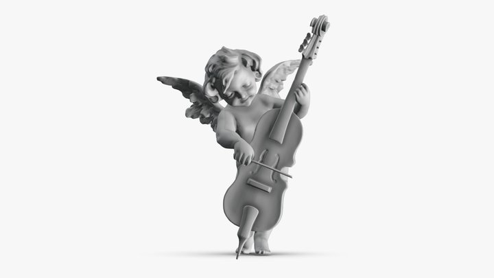 001517_Heavenly Melodies: Angel Playing Violin 3D Model
