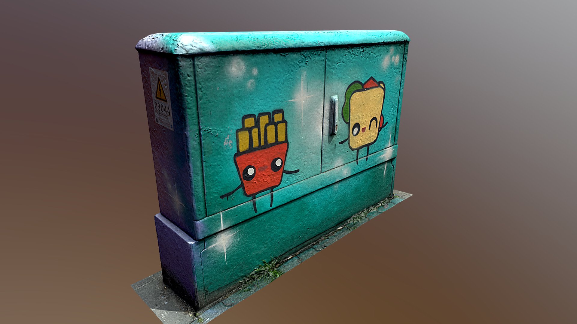 Painted Powerbox (Retopo) [Photogrammetry] 3D model by Aboulicious