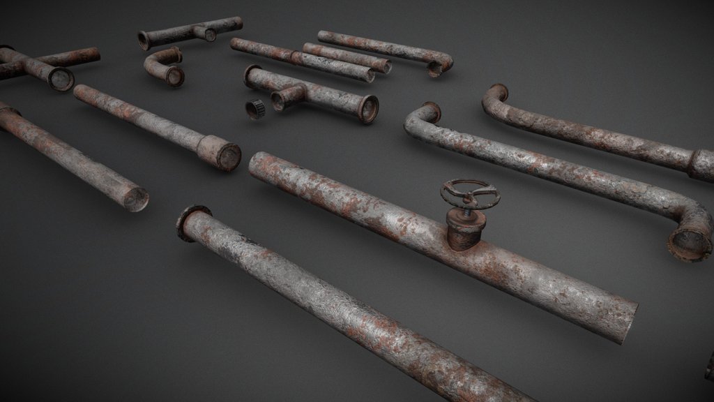 Old Rusted Modular Pipes