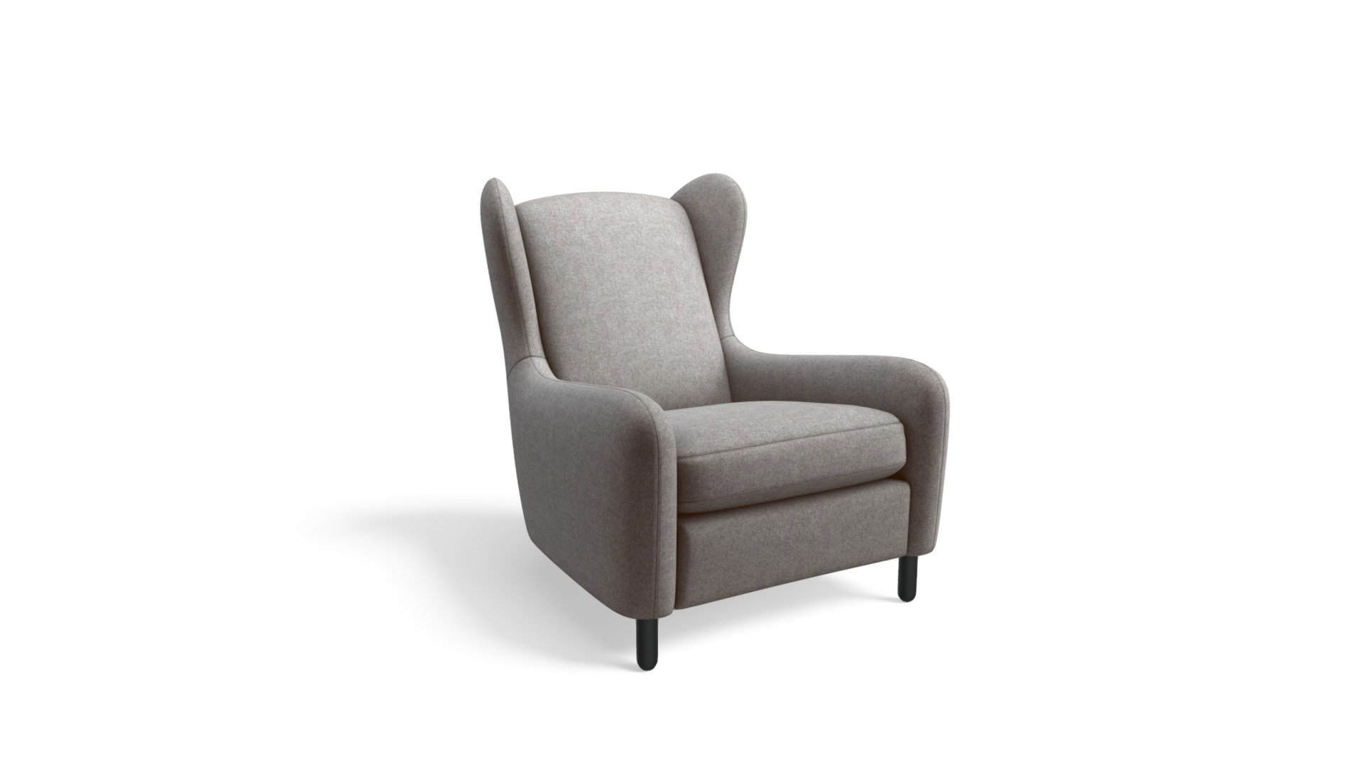 Rubens Wingback Armchair, Nickel Grey Download Free 3D model by MADE