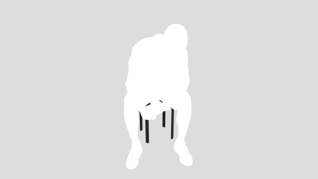 Disappointed Bald Guy Sits