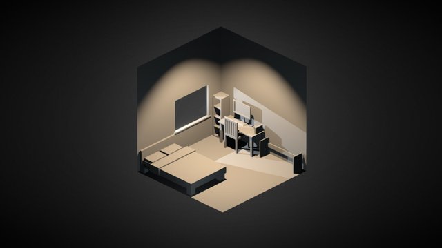 Bedroom Low Poly 3D Model