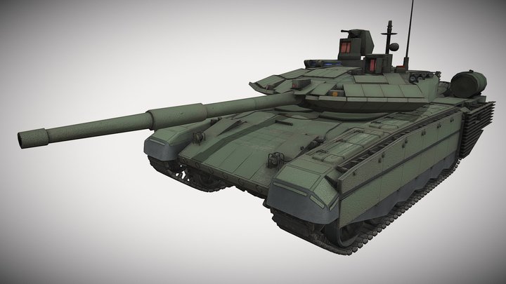 Lowpoly T-90M - Russian Main Battle Tank 3D Model