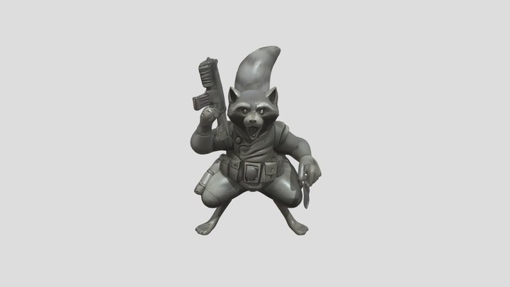 Rocket Raccoon, petrified By Vuk – Kostenloses 3D-Modell STL