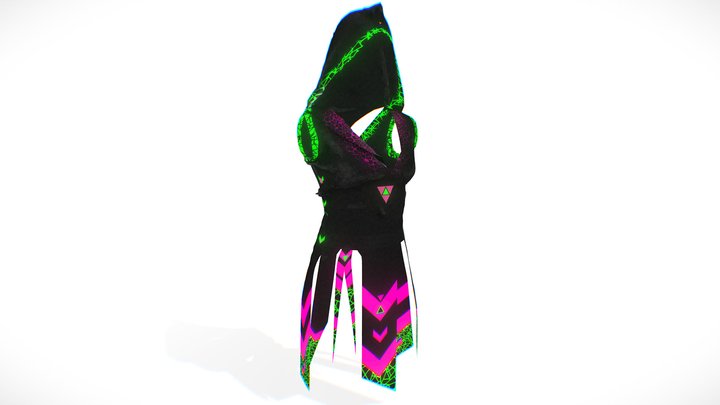 Cyberpunk Girl Hacker Suit - Neon style  ハッカースーツ 3D Model