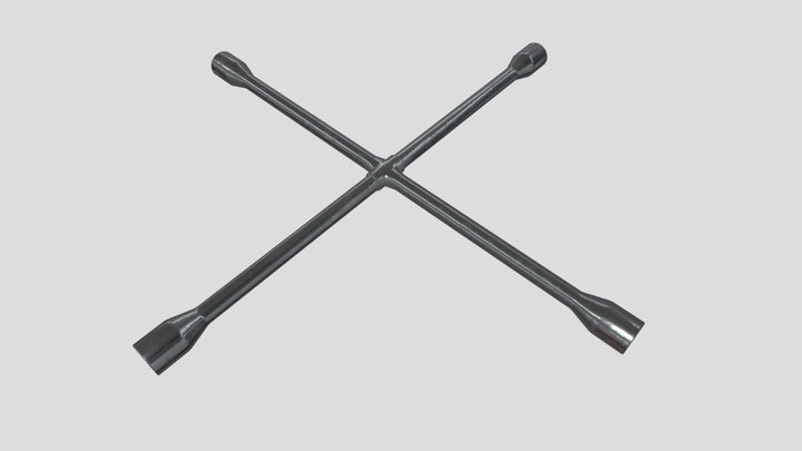 Lug Wrench (Cross Wheel Spanner) 3D Model