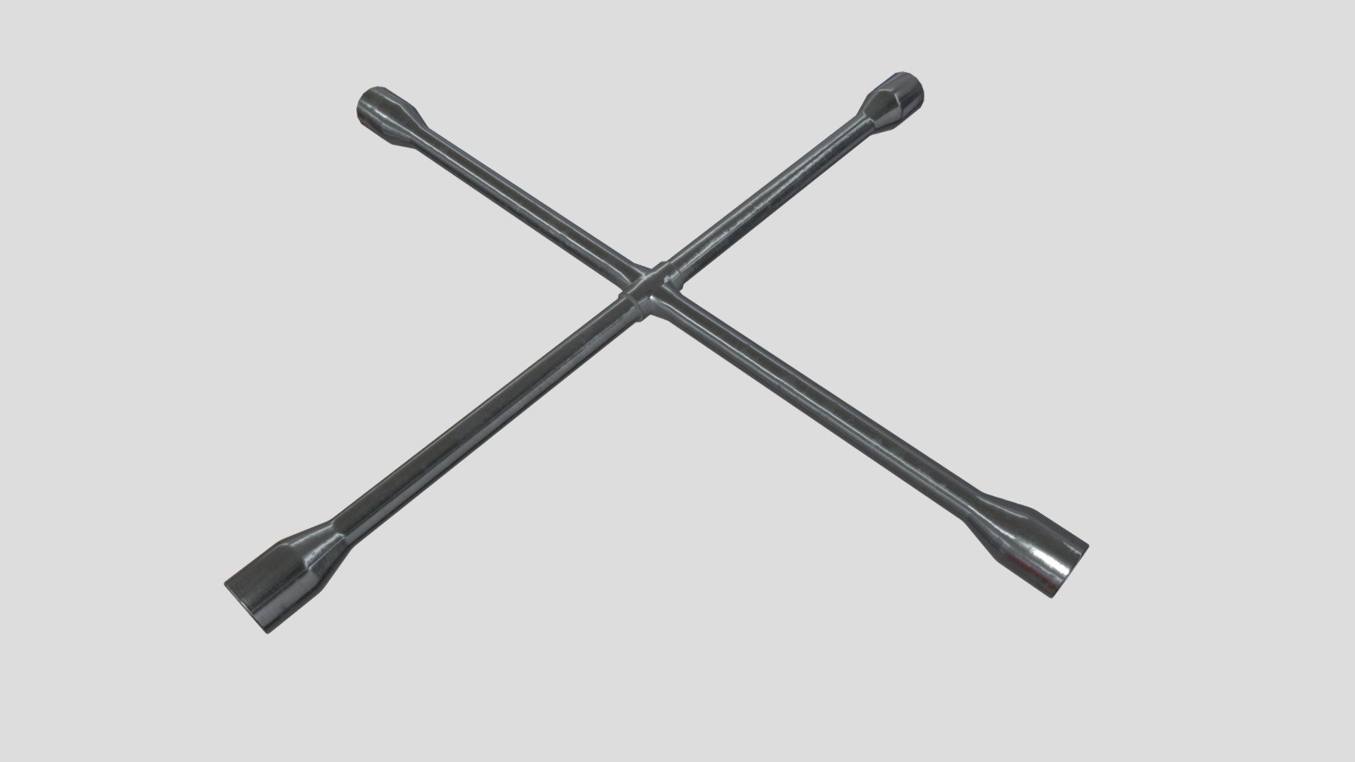 Lug Wrench (Cross Wheel Spanner) Download Free 3D model by dinoxwave