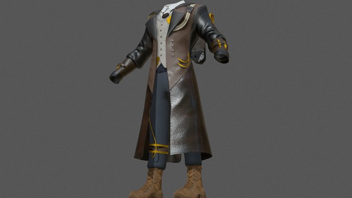 Suit - Stream Punk Style 3D Model