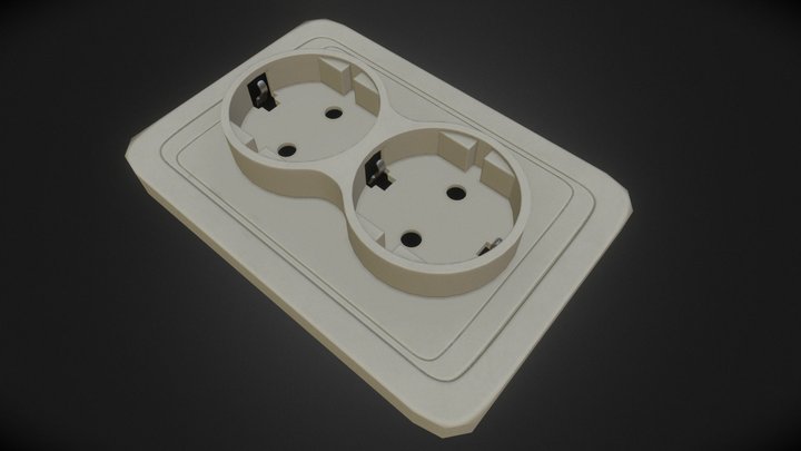 Double Power Socket 3D Model