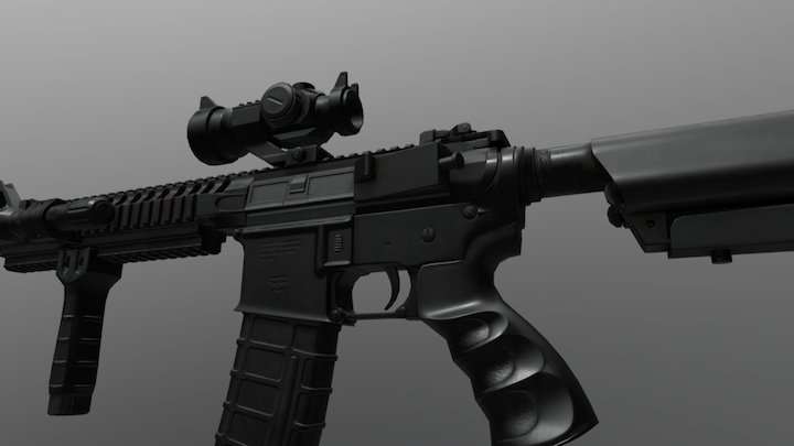 Carbine m4 ris ras aeg and something else there 3D Model