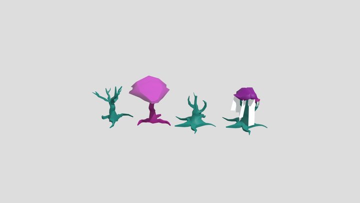 Low Poly Trees 3D Model