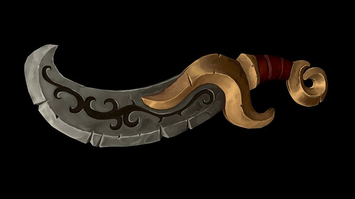 Curly Dagger 3D Model