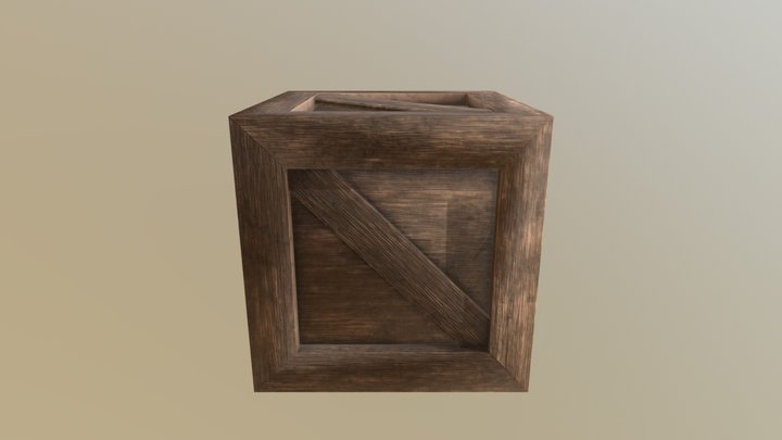 Low Poly Crate 3D Model