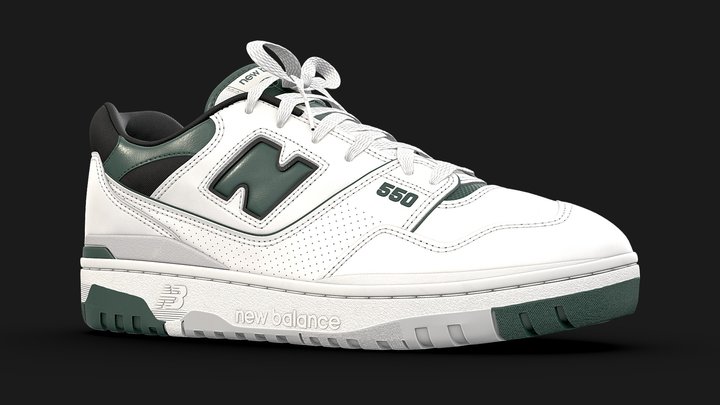 New Balance 550 Dark Green Sneaker 3D Model