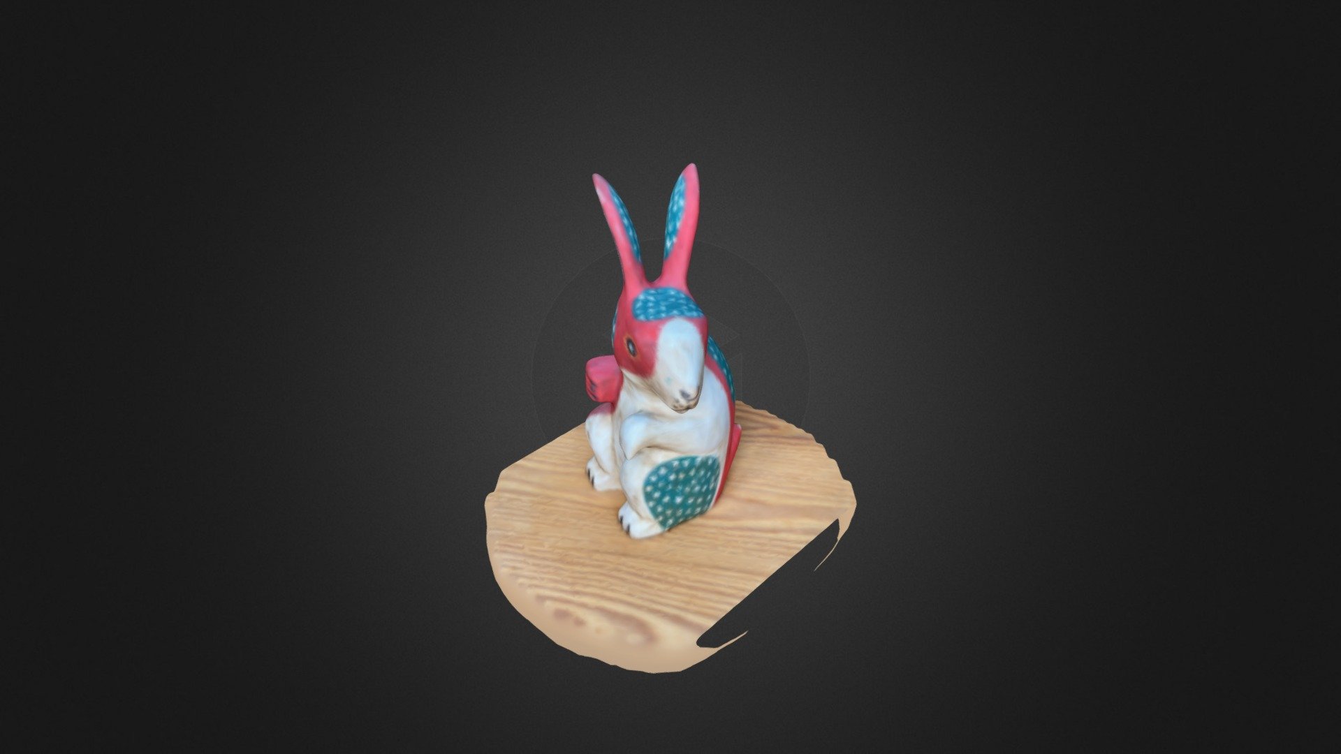 Wooden rabbit sculpture