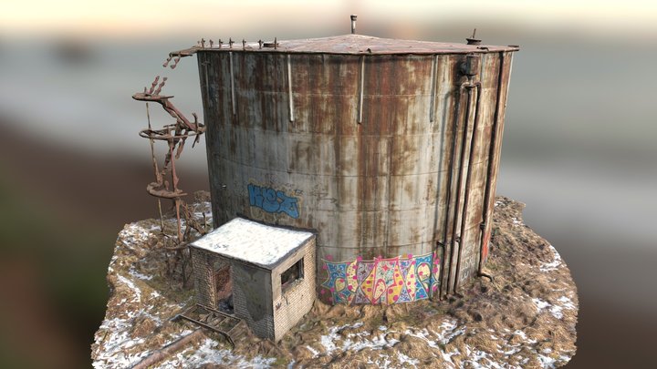 Abandoned Soviet Industrial Cistern 3D Model
