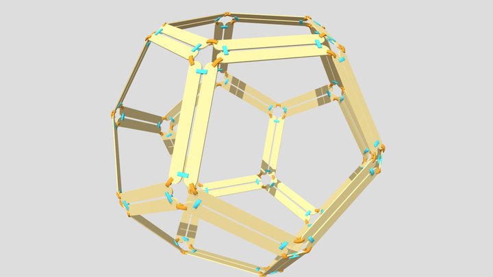 Craft Stick Dodecahedron with Nurcs 3D Model