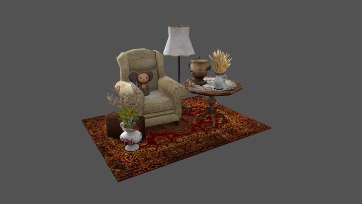 DAE 5 Finished props - Grandma's House 3D Model