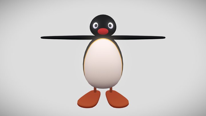 Pingu with rigging 3D Model