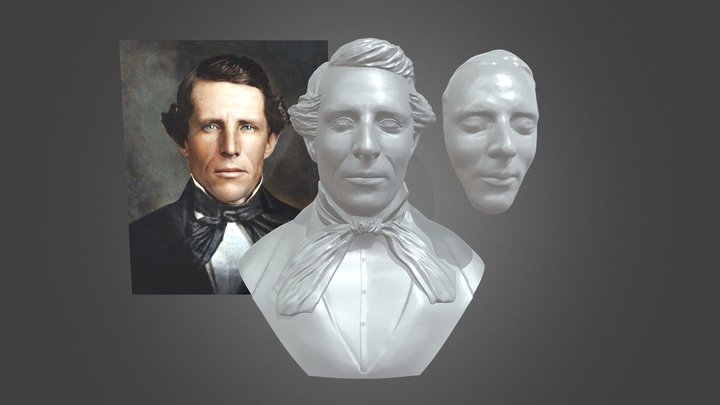 Joseph Smith daguerreotype and death mask 3D Model