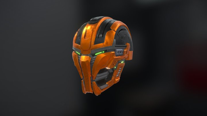 Cyborg Helmet 3D Model
