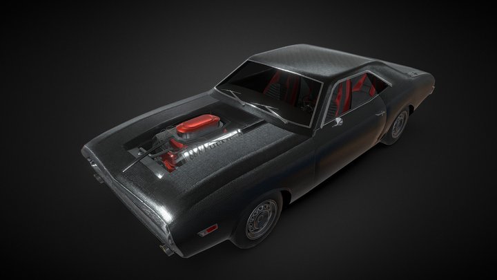 Dodge Charger 1970 Carbon Fiber 3D Model