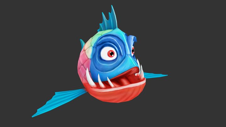Puffer - angry boss fish 3D Model