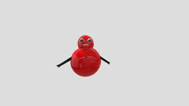 3d low poly toy red 3D Model