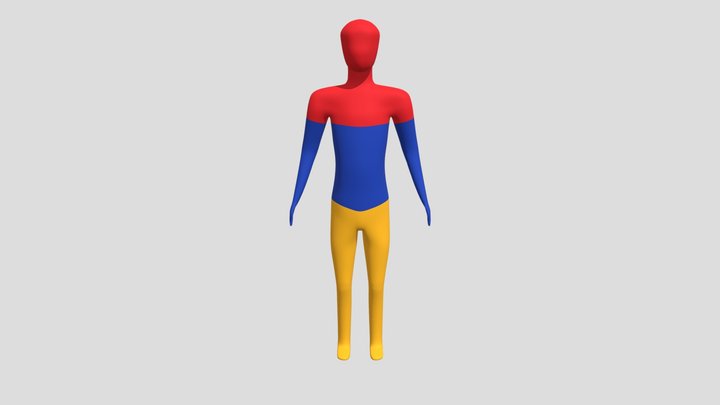 Armenia Man Character Flag 3D Model