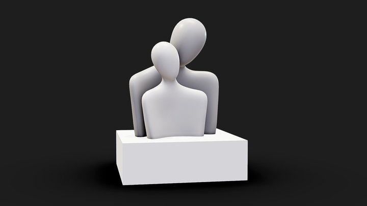 Hugging Lovers Statue 3D Model