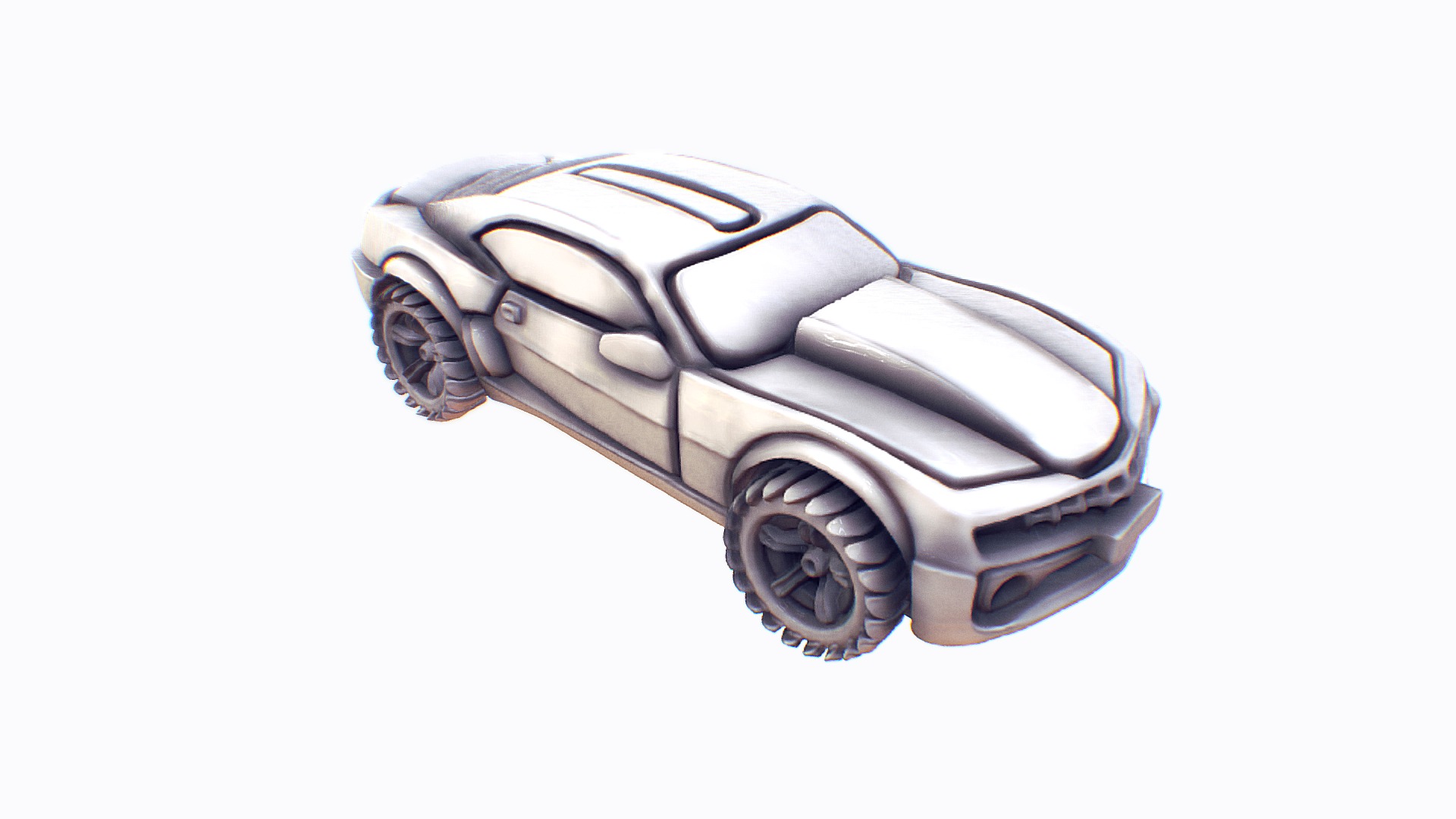 3D model Chevrolet Camaro - This is a 3D model of the Chevrolet Camaro. The 3D model is about a silver and black car.
