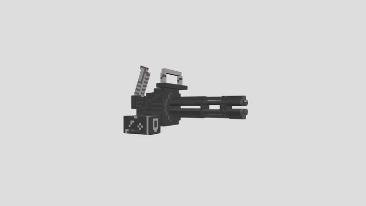 Machine Gun/Gutling (Minecraft) 3D Model
