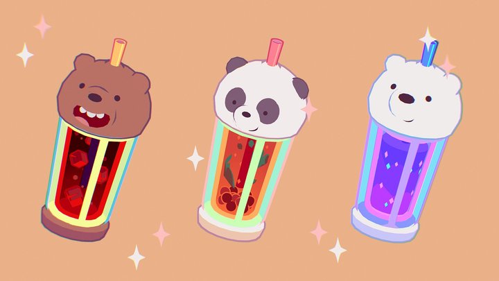 We Bare Bears' Drinks 3D Model