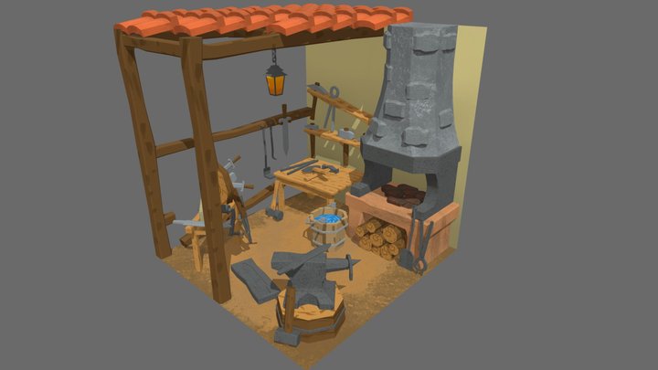 DaeCrib - GameArt exam 3D Model