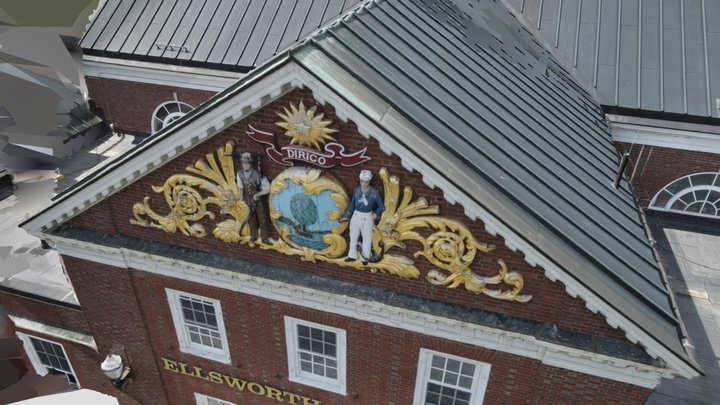 Dirigo Relief on Ellsworth City Hall Gable 3D Model