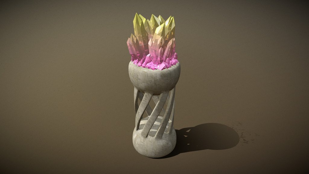 Crystal Decoration On Concrete Socket