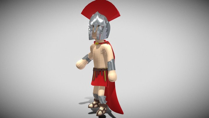 Low poly - Spartan Soldier 3D Model