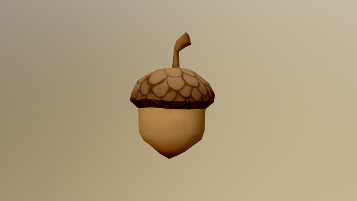 Acorn Low-Poly 3D Model