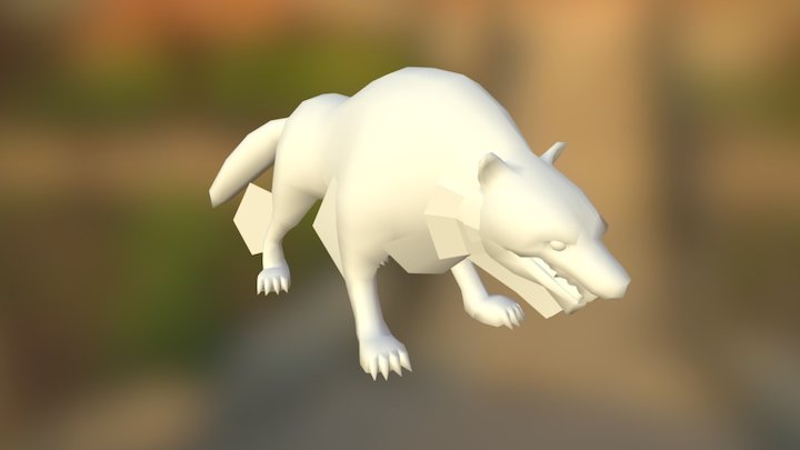 Ice Wolf Animation 3D Model