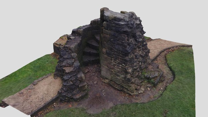 Spiral stairs at St James's Priory ruins, Dudley 3D Model