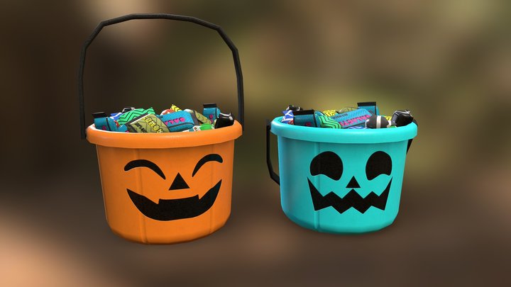 Halloween Treat Bucket 3D Model