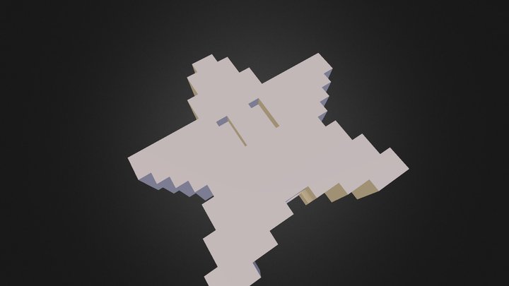 Pixel Tree Topper Star 3D Model