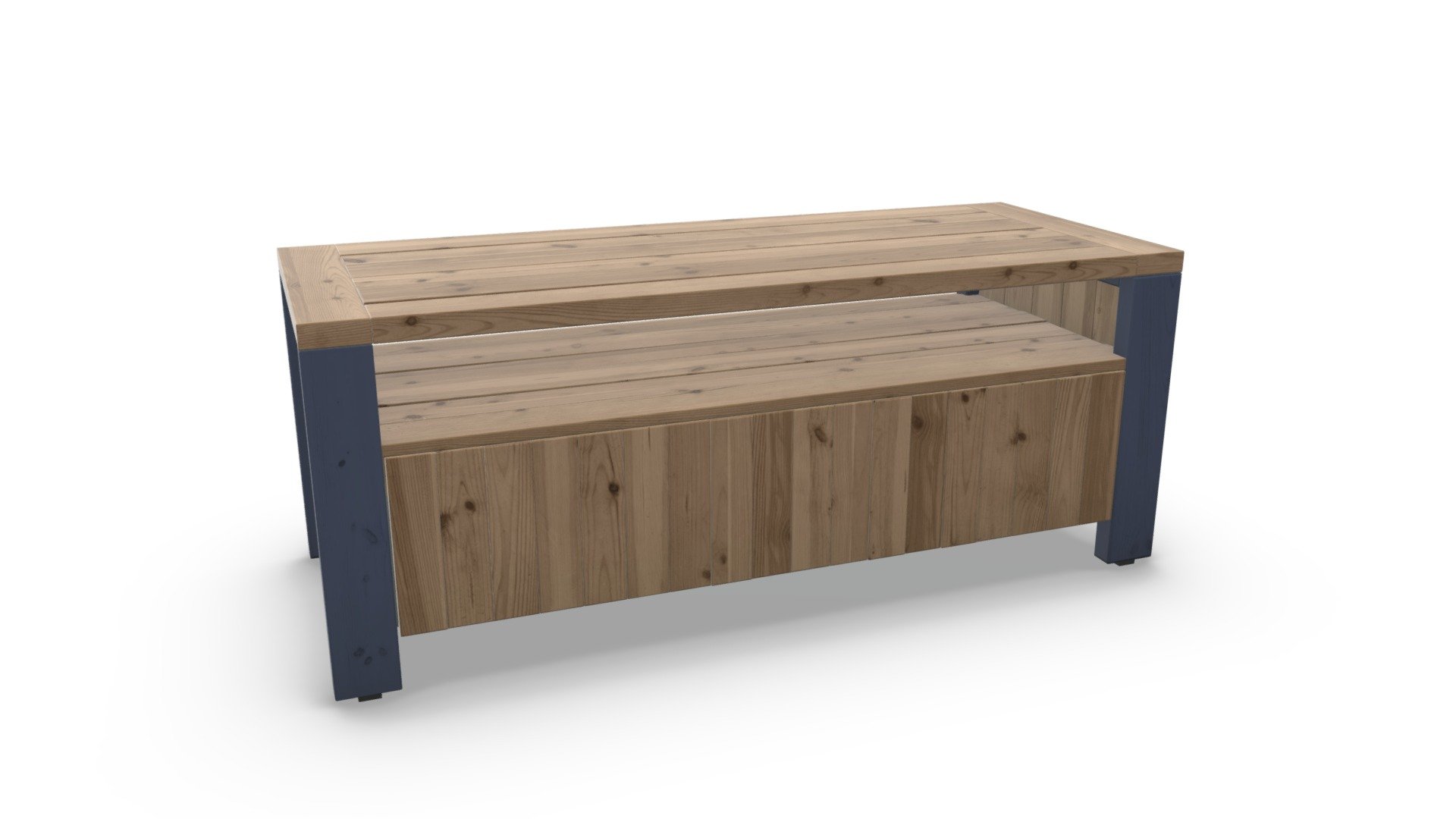 Bala Media Unit, Solid Wood and Blue