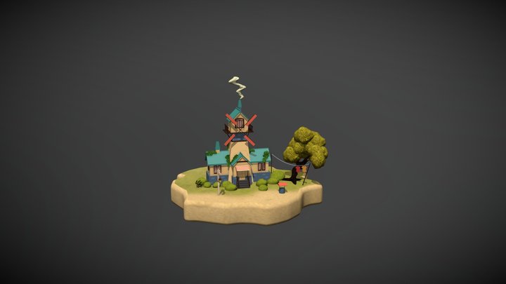 Floating Island 3D Model