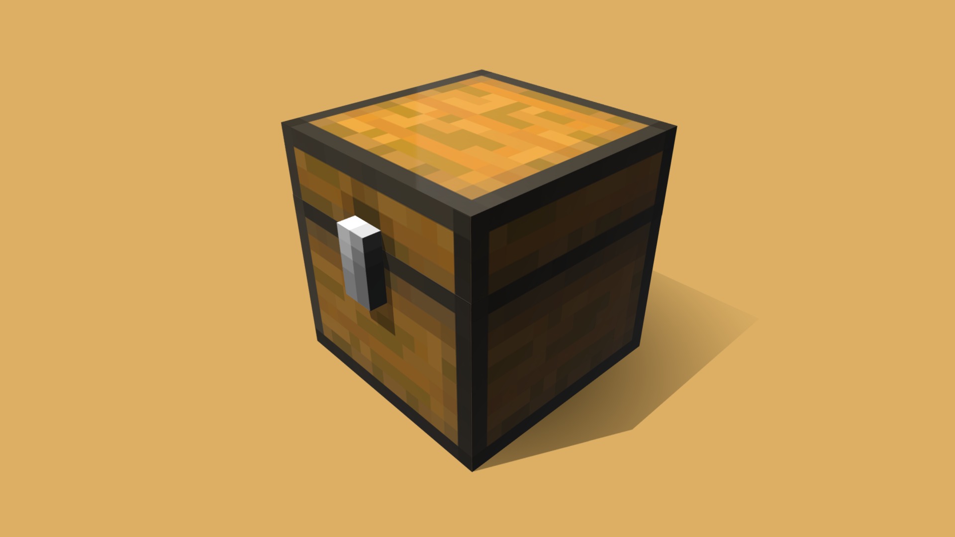 3D model Minecraft Chest - This is a 3D model of the Minecraft Chest. The 3D model is about a computer monitor with a keyboard.
